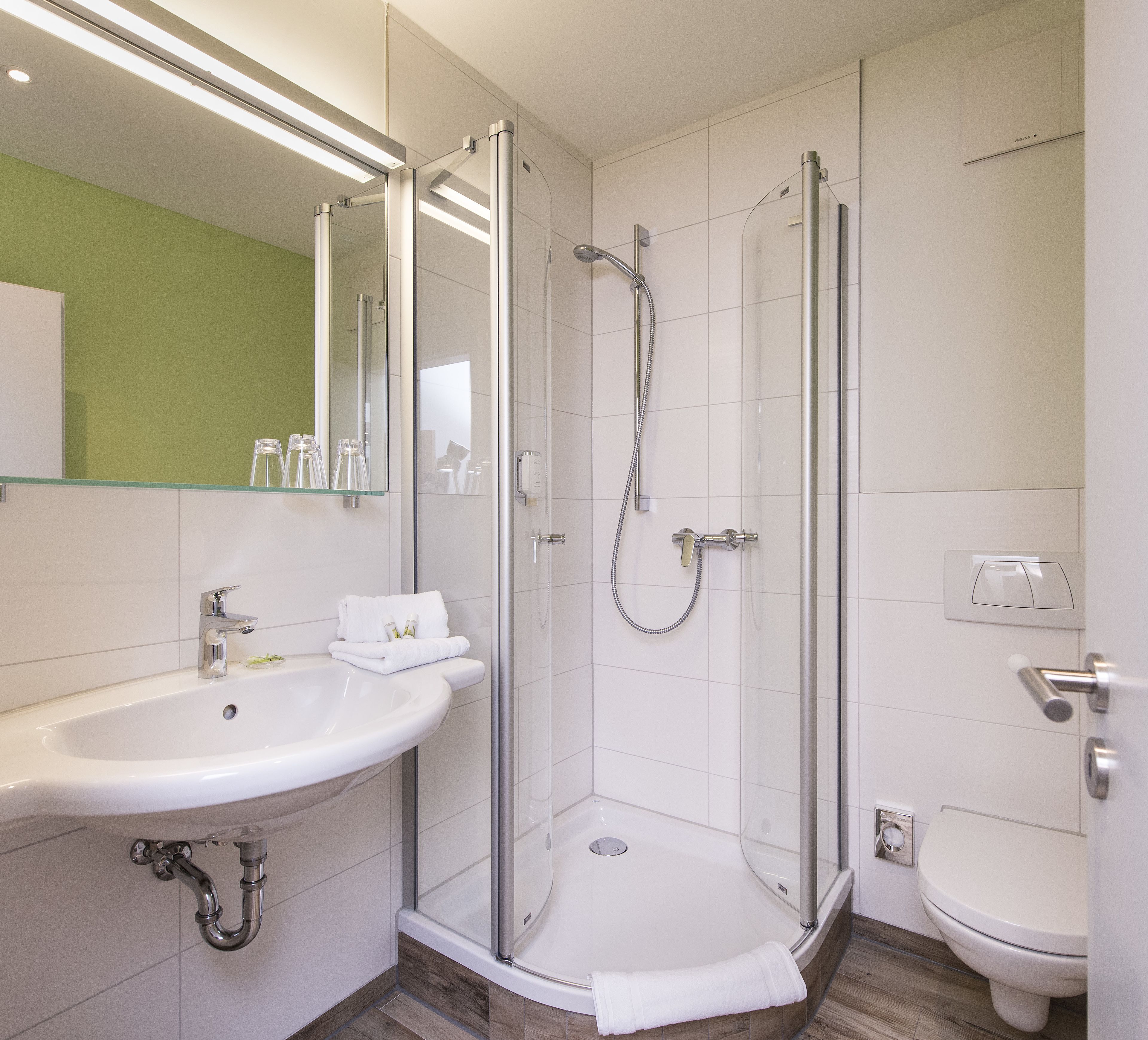 standard double room single use, 1 queen bed | bathroom | shower, free toiletries, hair dryer, towels