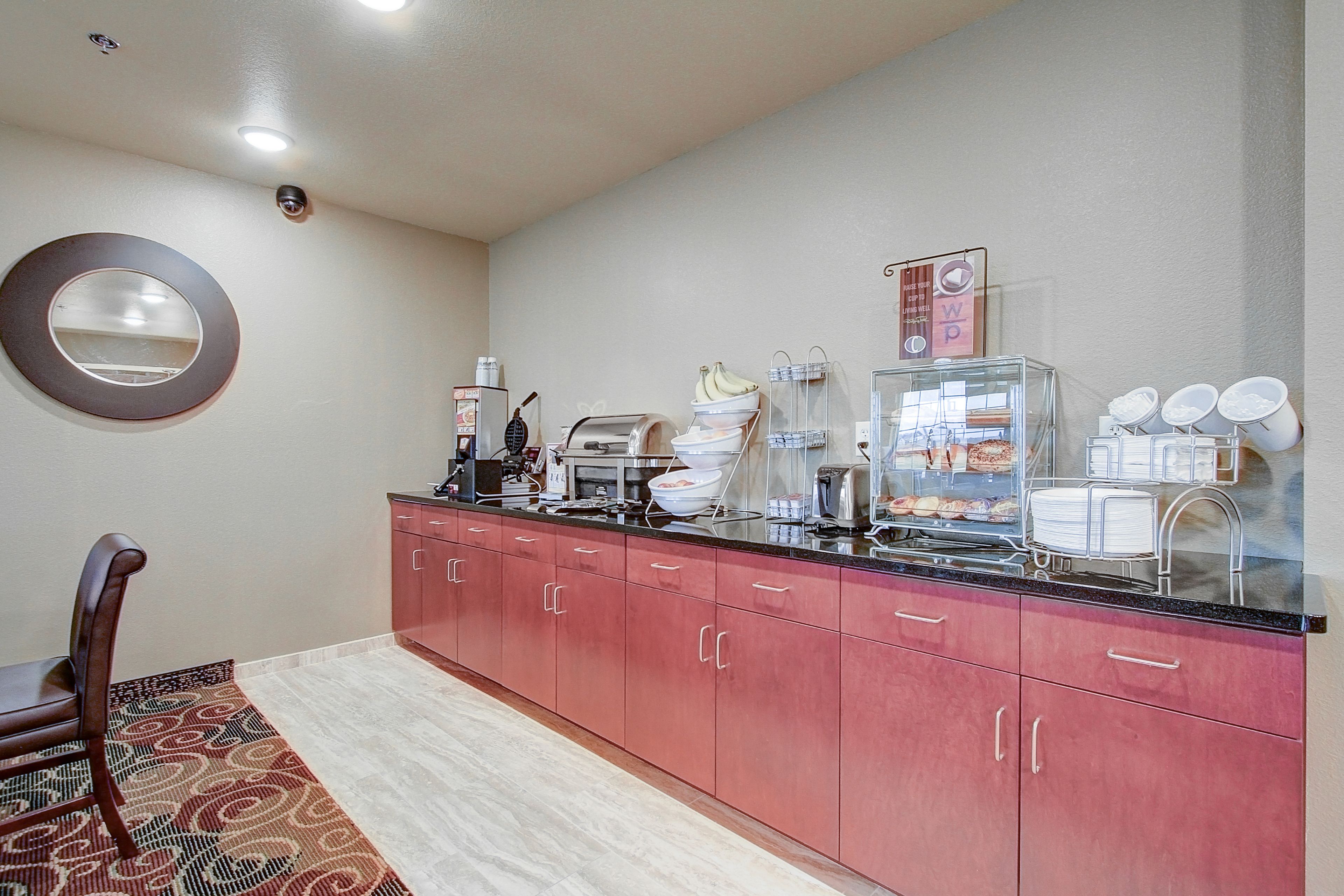 free daily self-service breakfast