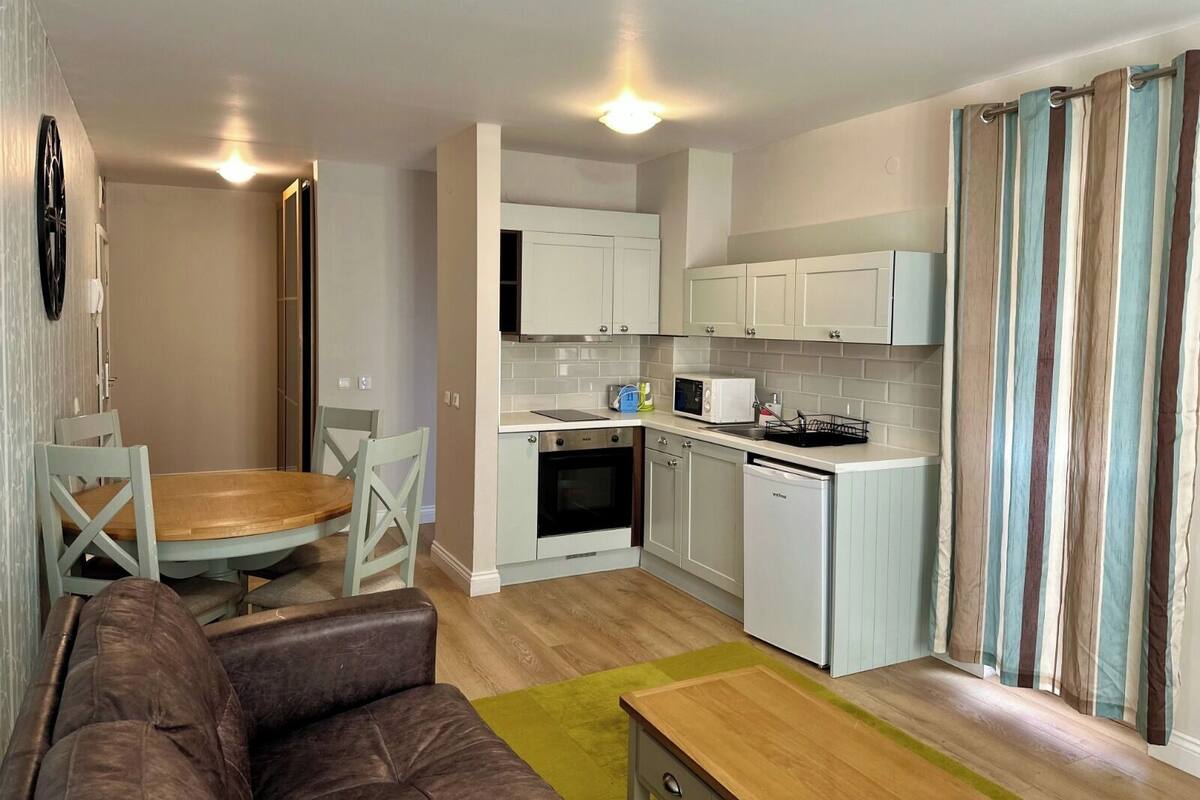 Deluxe Apartment, 1 Bedroom, Kitchen (Free Sauna, Steambath & Jacuzzi) | Living area | Flat-screen TV