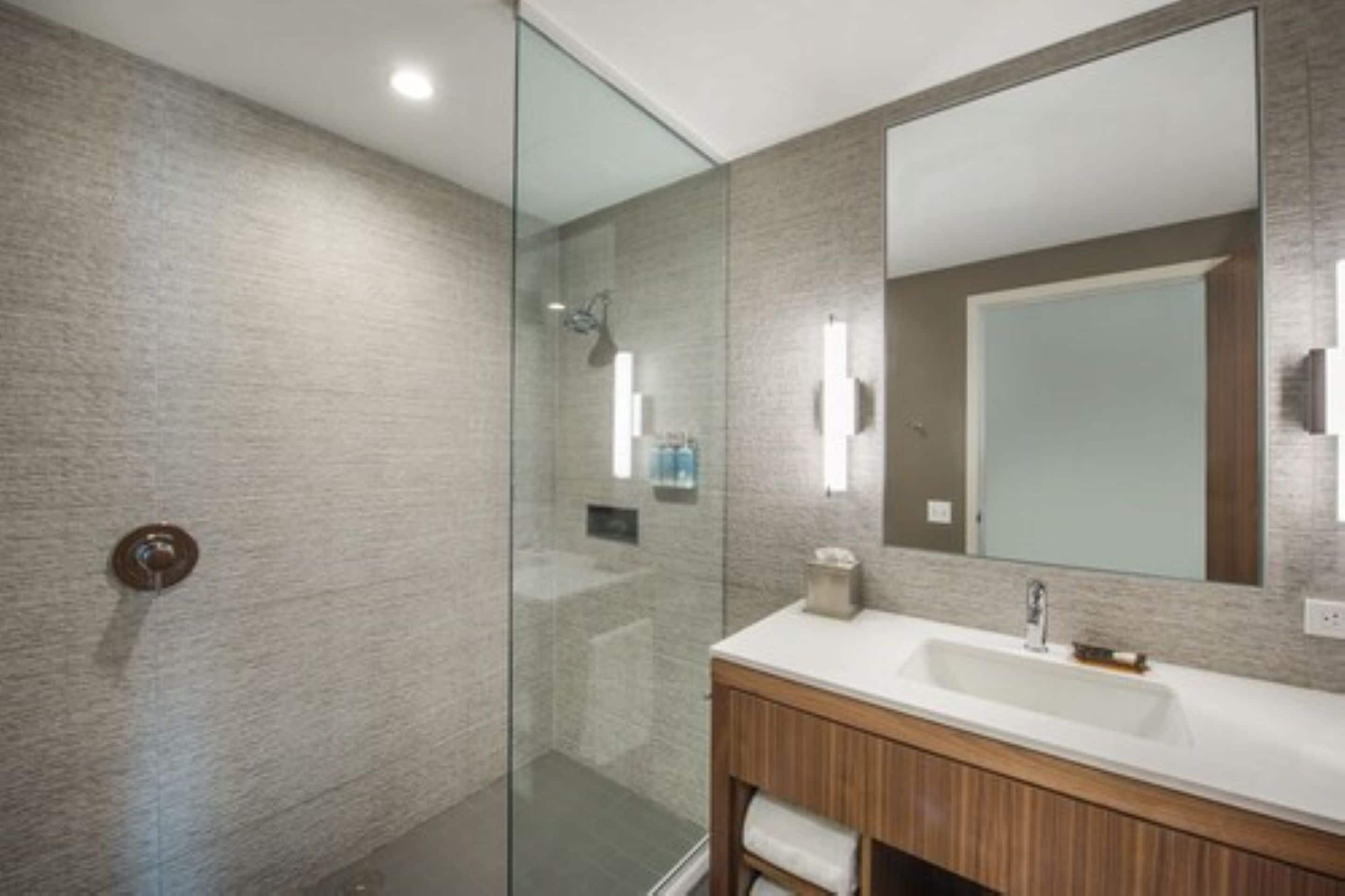 eco-friendly toiletries, hair dryer, towels, soap