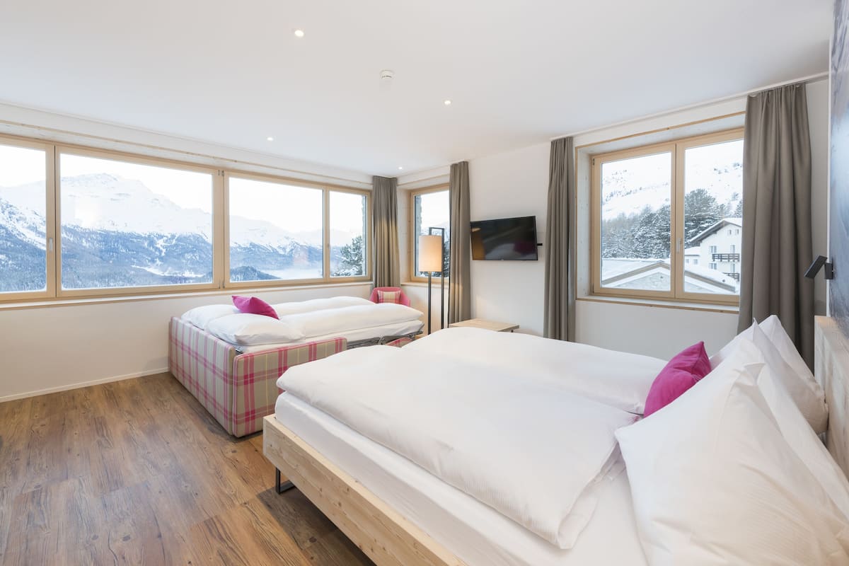 Familiekamer (Panorama) | 2 slaapkamers, hypoallergeen beddengoed, een kluis op de kamer