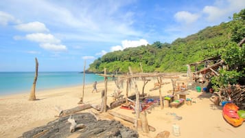 On the beach, free beach shuttle