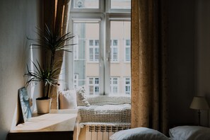 Deluxe-huoneisto (Piwna) | Silitysrauta/-lauta, vauvansängyt, lisävuoteet, vuodevaatteet