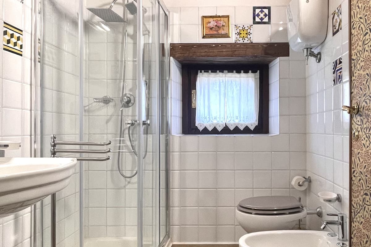 shower, free toiletries, hair dryer, bidet