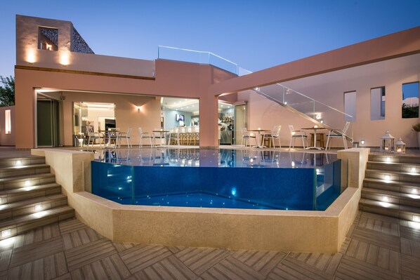 2 outdoor pools, open 8 AM to midnight, pool umbrellas, sun loungers - Omiros Boutique Hotel - Adults Only (Rethymno)