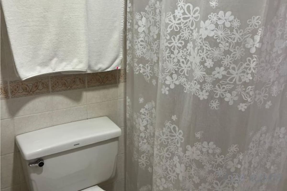 Free toiletries, hair dryer, bidet, towels