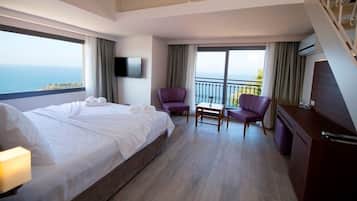 Corner Deluxe Sea View, 1 Bedroom | 1 makuuhuone, minibaari, tallelokero huoneessa, ilmainen Wi-Fi