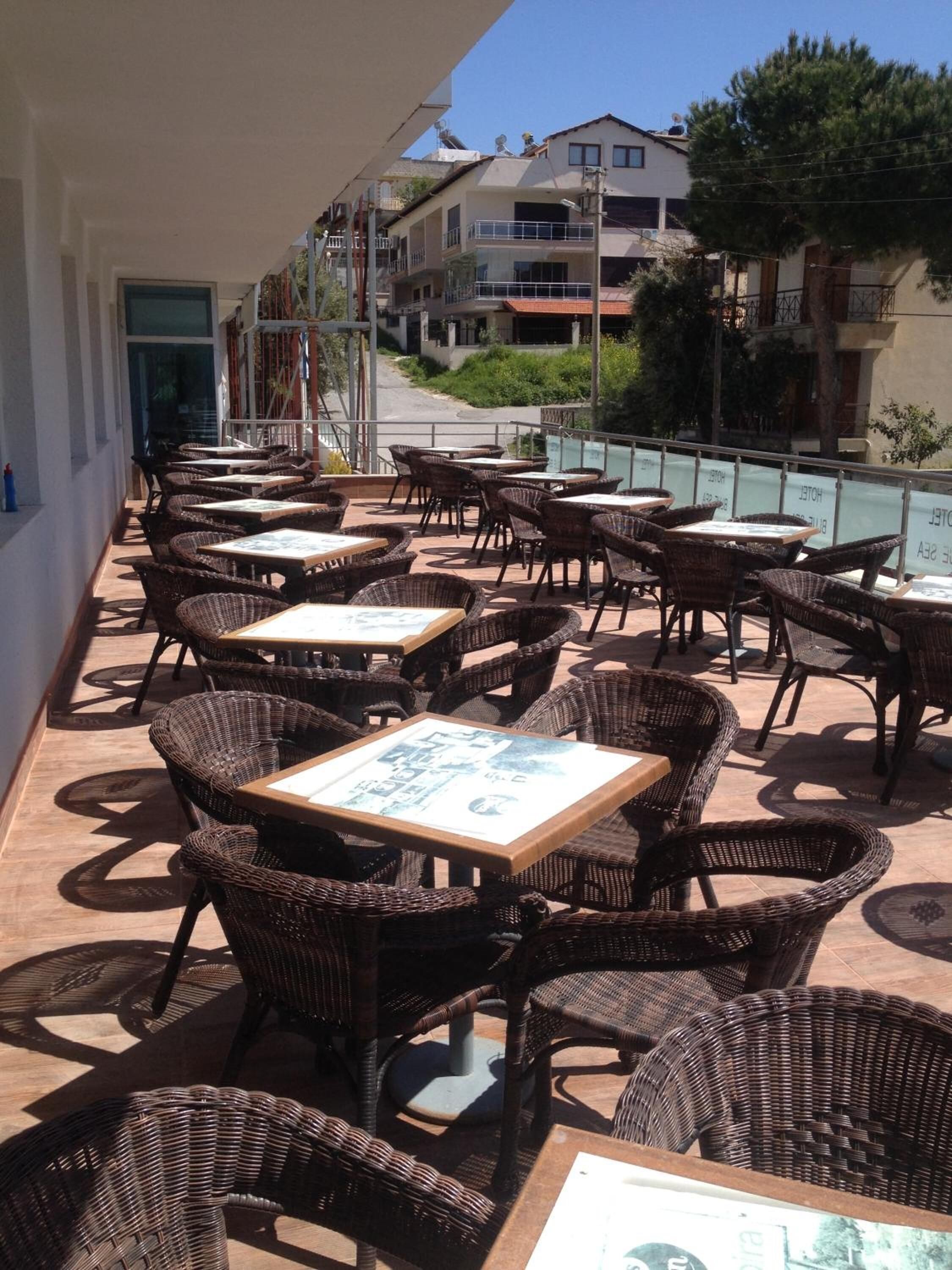 Seasonal outdoor pool, pool umbrellas, pool loungers