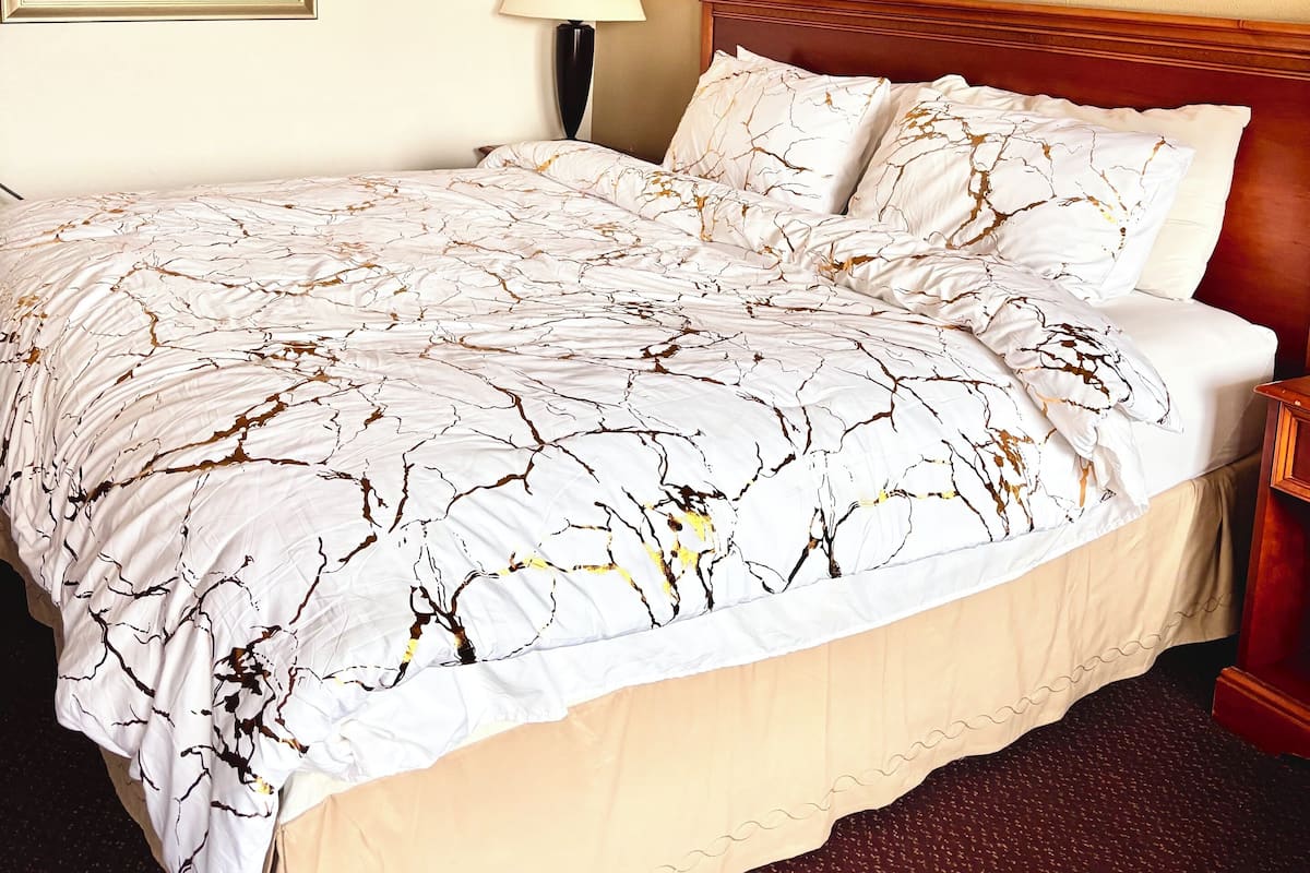 Habitación individual básica, 1 cama King size | Escritorio, wifi gratis y ropa de cama