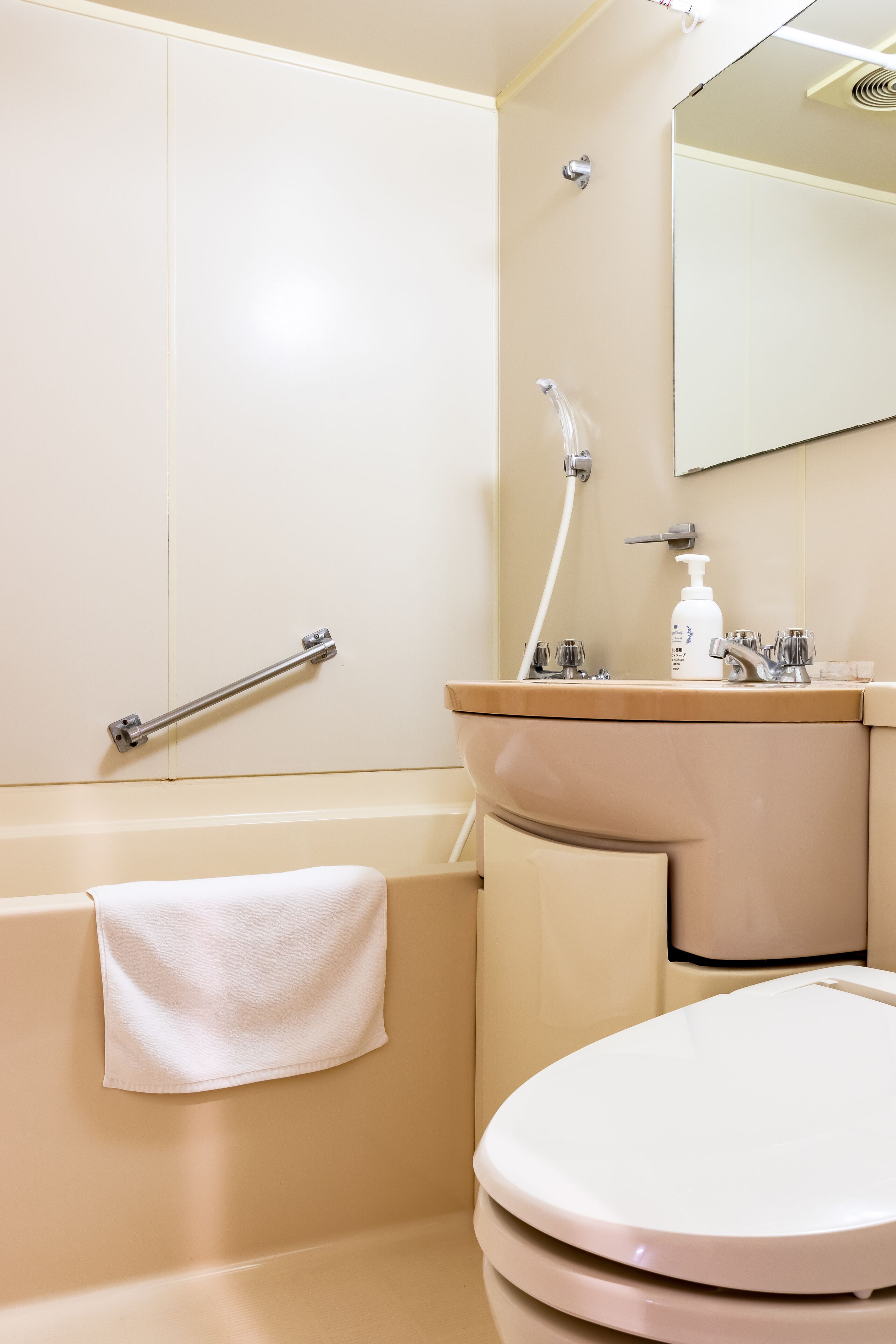 free toiletries, hair dryer, slippers, towels