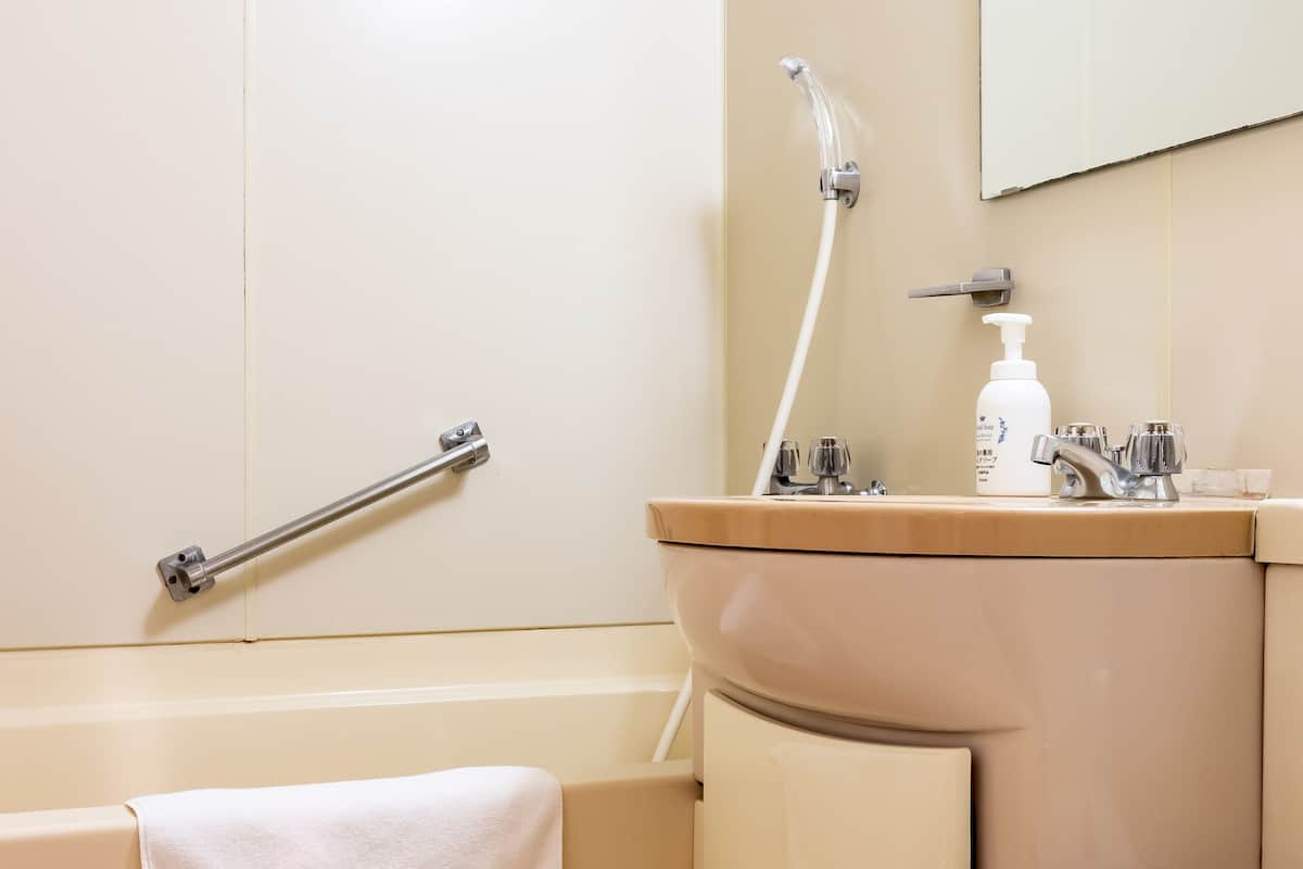 free toiletries, hair dryer, slippers, towels