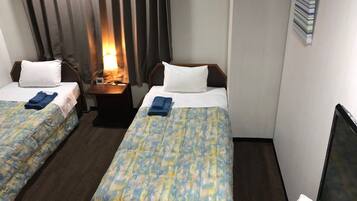 Desk, free WiFi, bed sheets