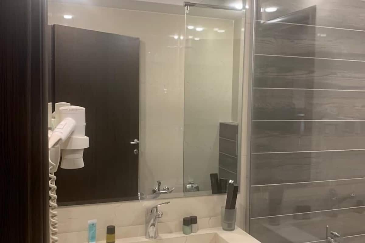 royal quadruple room | bathroom | shower, free toiletries, hair dryer, bathrobes
