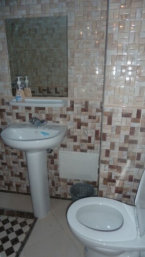 Habitación básica doble, baño privado | Baño | Toallas 