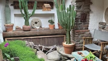 Habitación doble de lujo, patio, vista al jardín | Interior