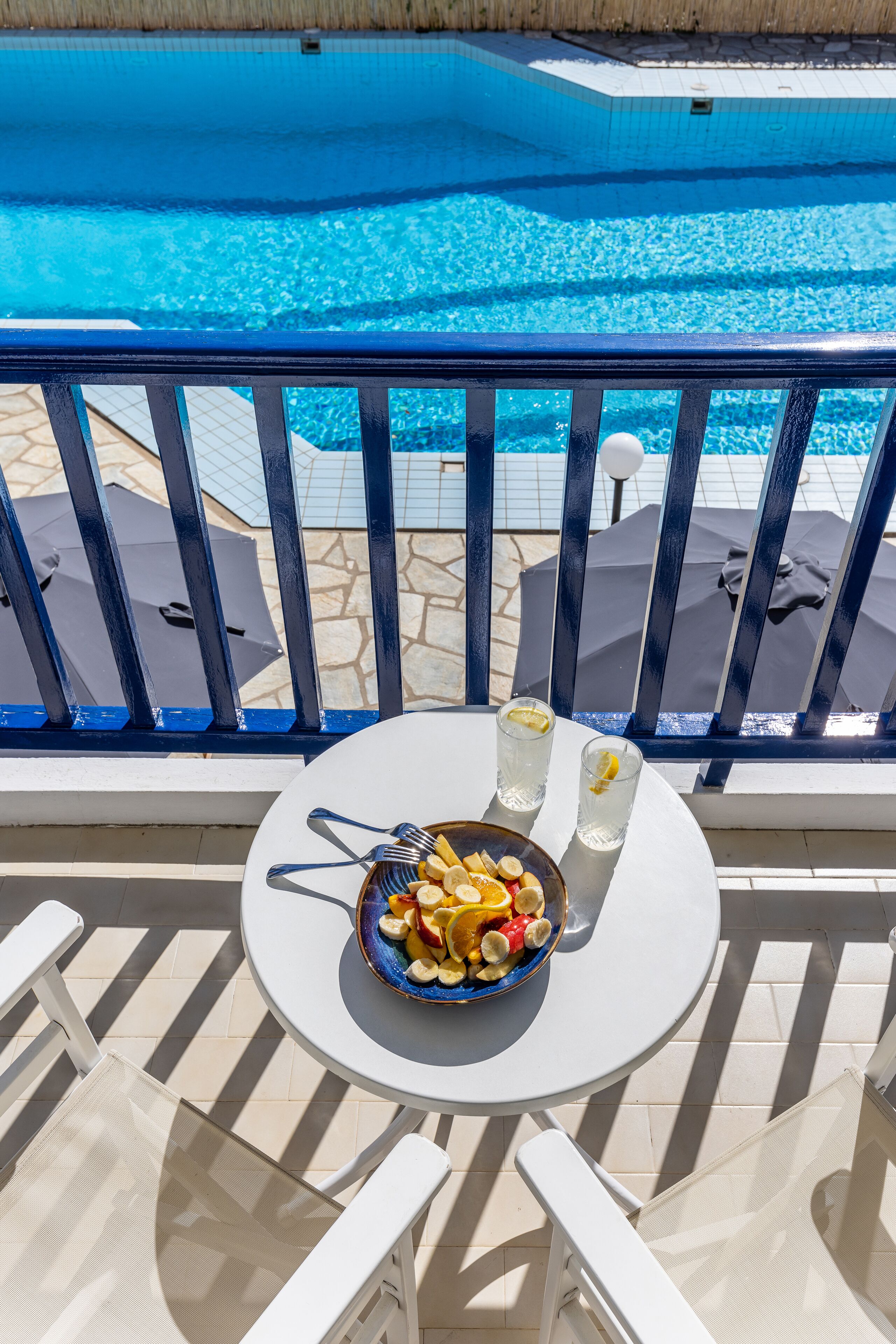 double or twin room, pool view | terrace/patio