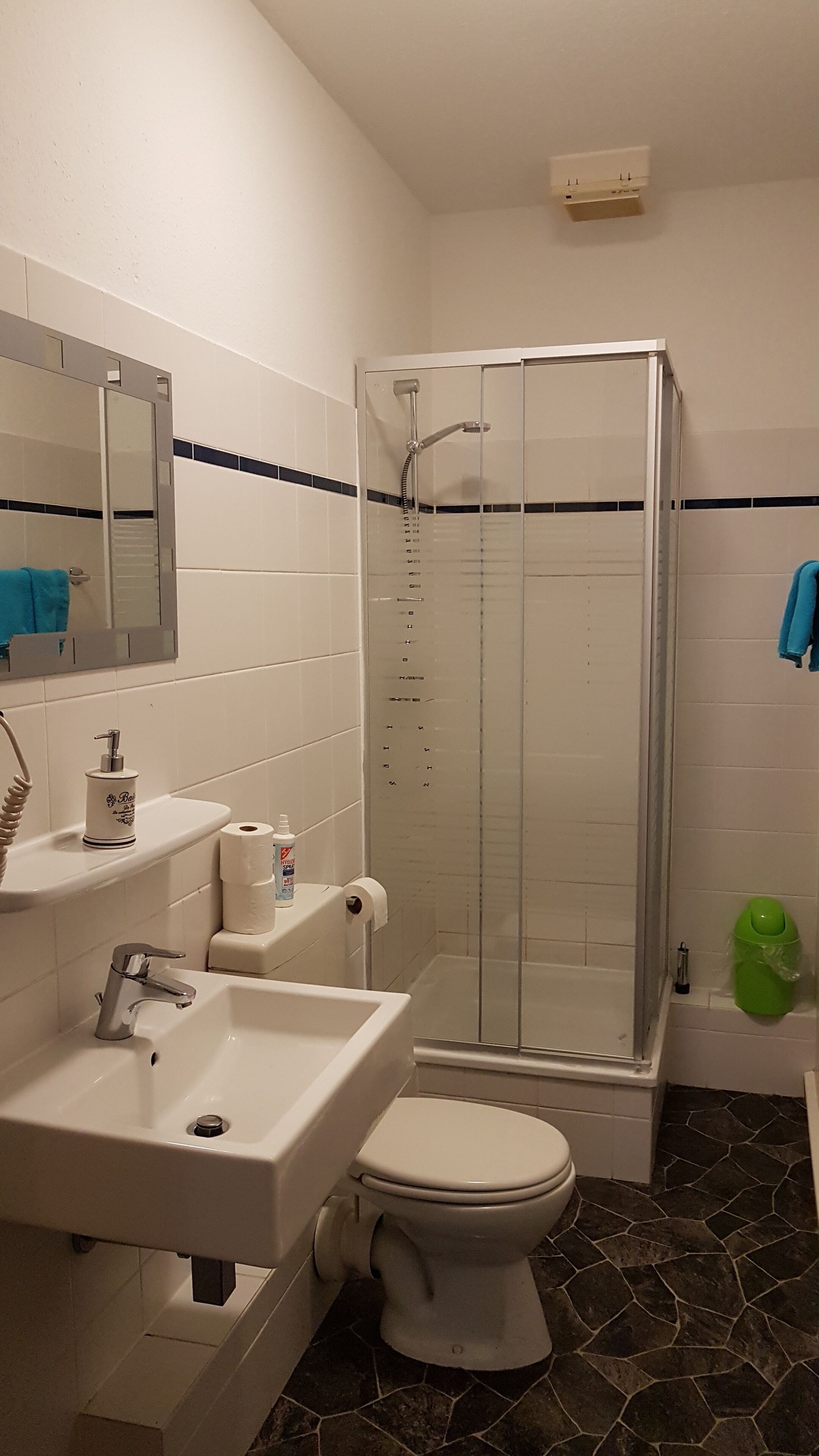 Eenvoudige Twin kamer, niet-roken, gemeenschappelijke badkamer | Badkamer | Een douche, een haardroger, handdoeken