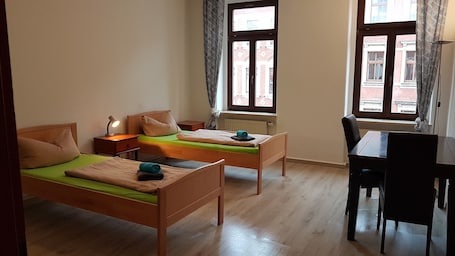 Hypo-allergenic bedding, individually decorated, individually furnished