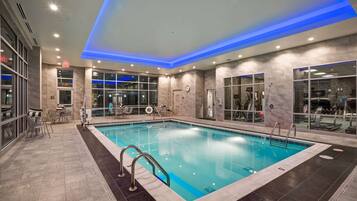 Indoor pool, open 7:00 AM to 10:00 PM, sun loungers