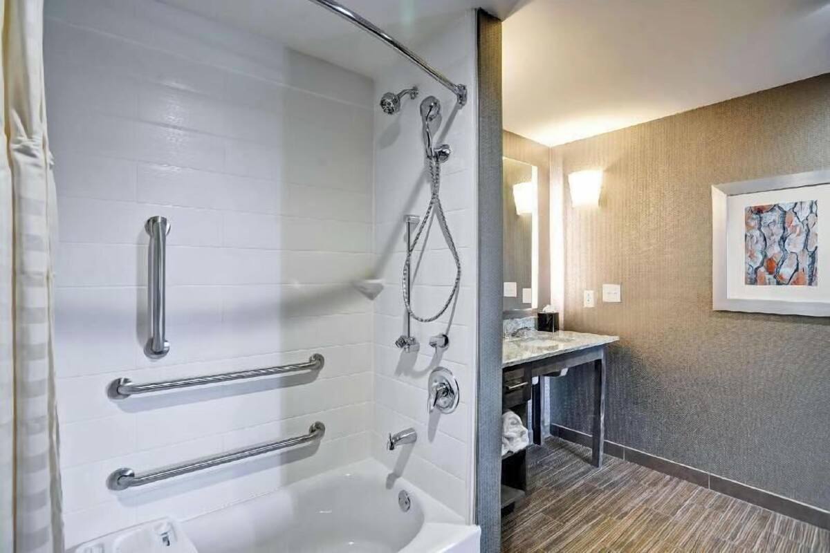 Free toiletries, hair dryer, towels