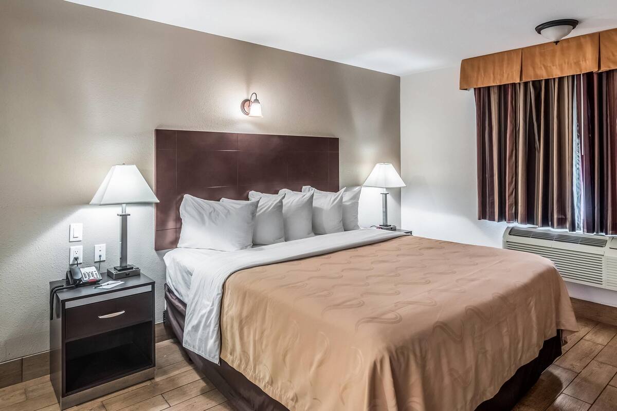 Suite, 1 King Bed, Non Smoking | 1 bedroom, desk, laptop workspace, blackout drapes