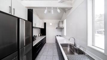 2 Bedroom Chalet | Private kitchen | Full-sized fridge, microwave, oven, stovetop