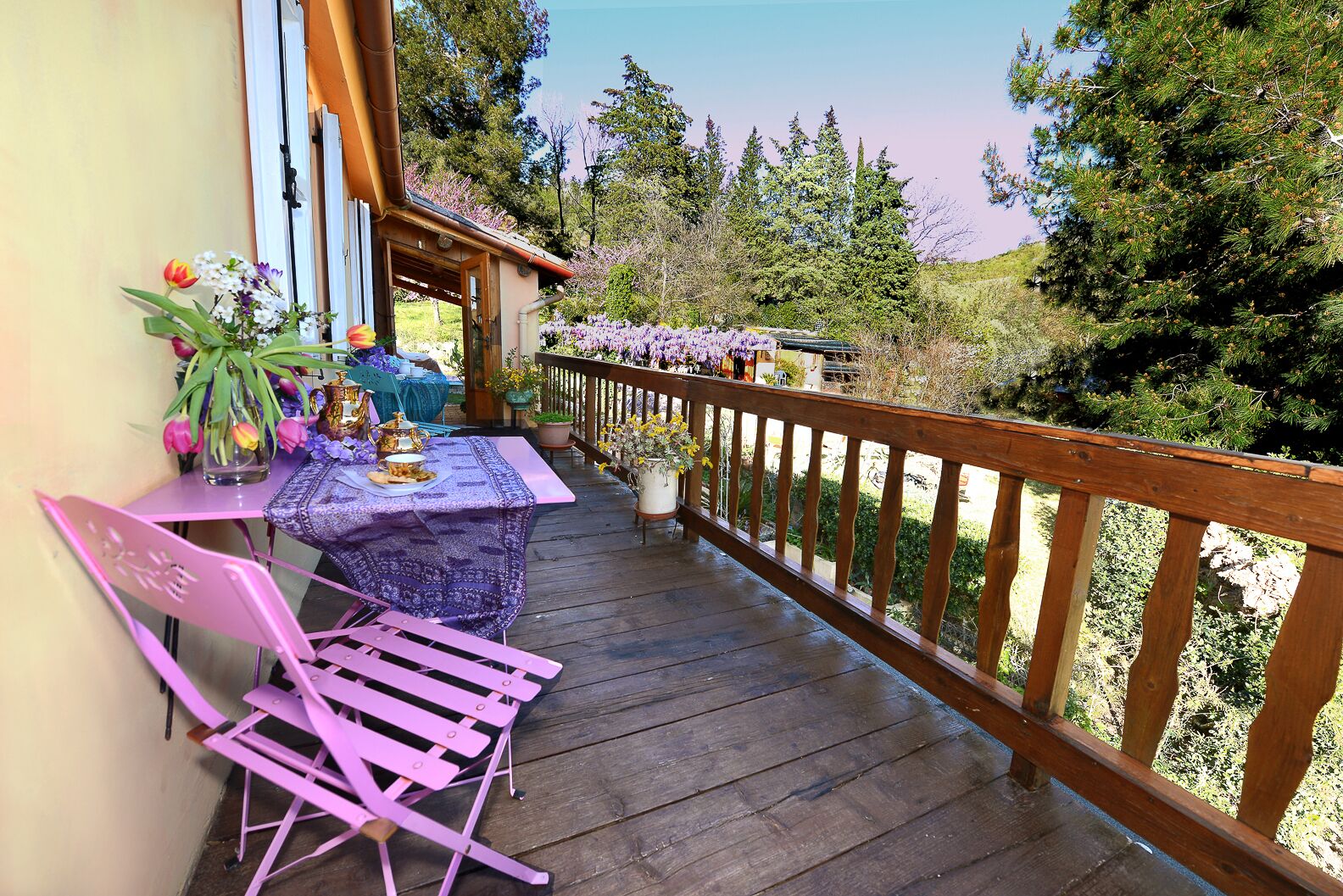 Quarto casal econômico | Terraço/pátio