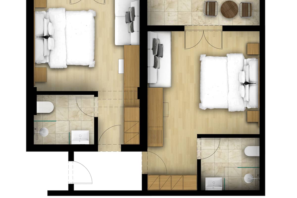 1 bedroom, in-room safe, blackout curtains, soundproofing