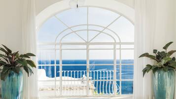 Suite, Terrace | Living area | 49-inch LCD TV with satellite channels, TV, Netflix