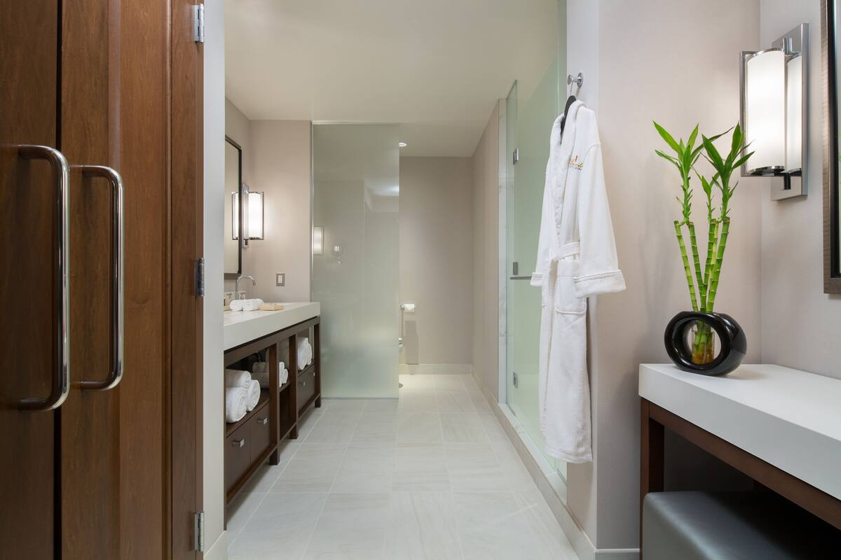 free toiletries, hair dryer, towels