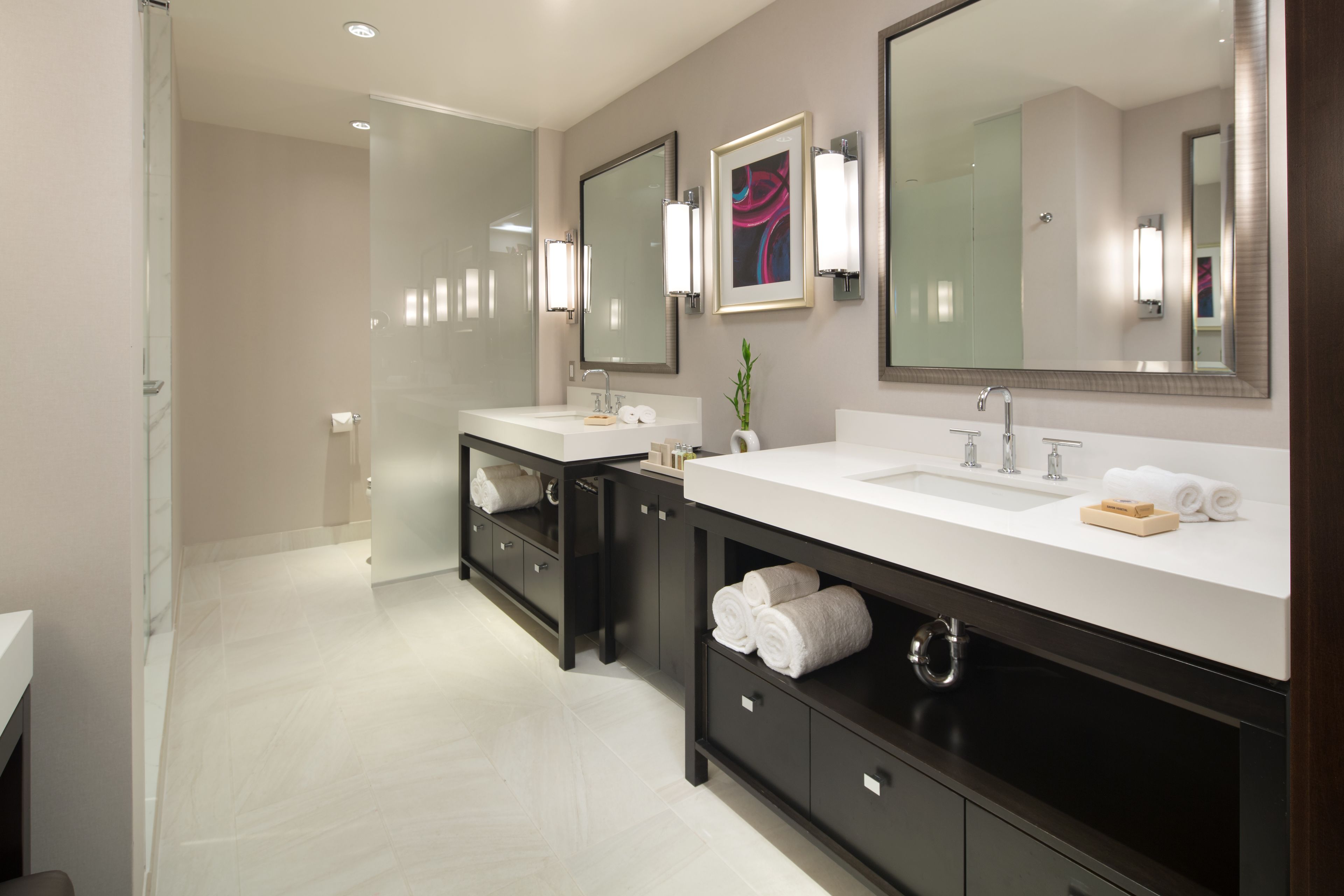 free toiletries, hair dryer, towels