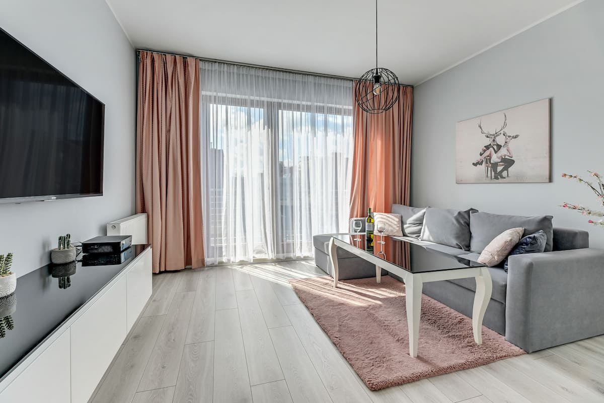 Deluxe-Apartment, 1 Schlafzimmer, Balkon (living room for 4 adults) | Wohnzimmer