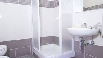 Douche, articles de toilette gratuits, sĂšche-cheveux, bidet