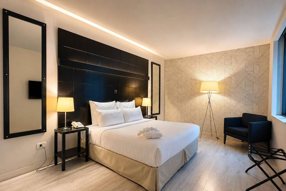 Habitación ejecutiva | Minibar, tabla de planchar con plancha, wifi gratis y ropa de cama