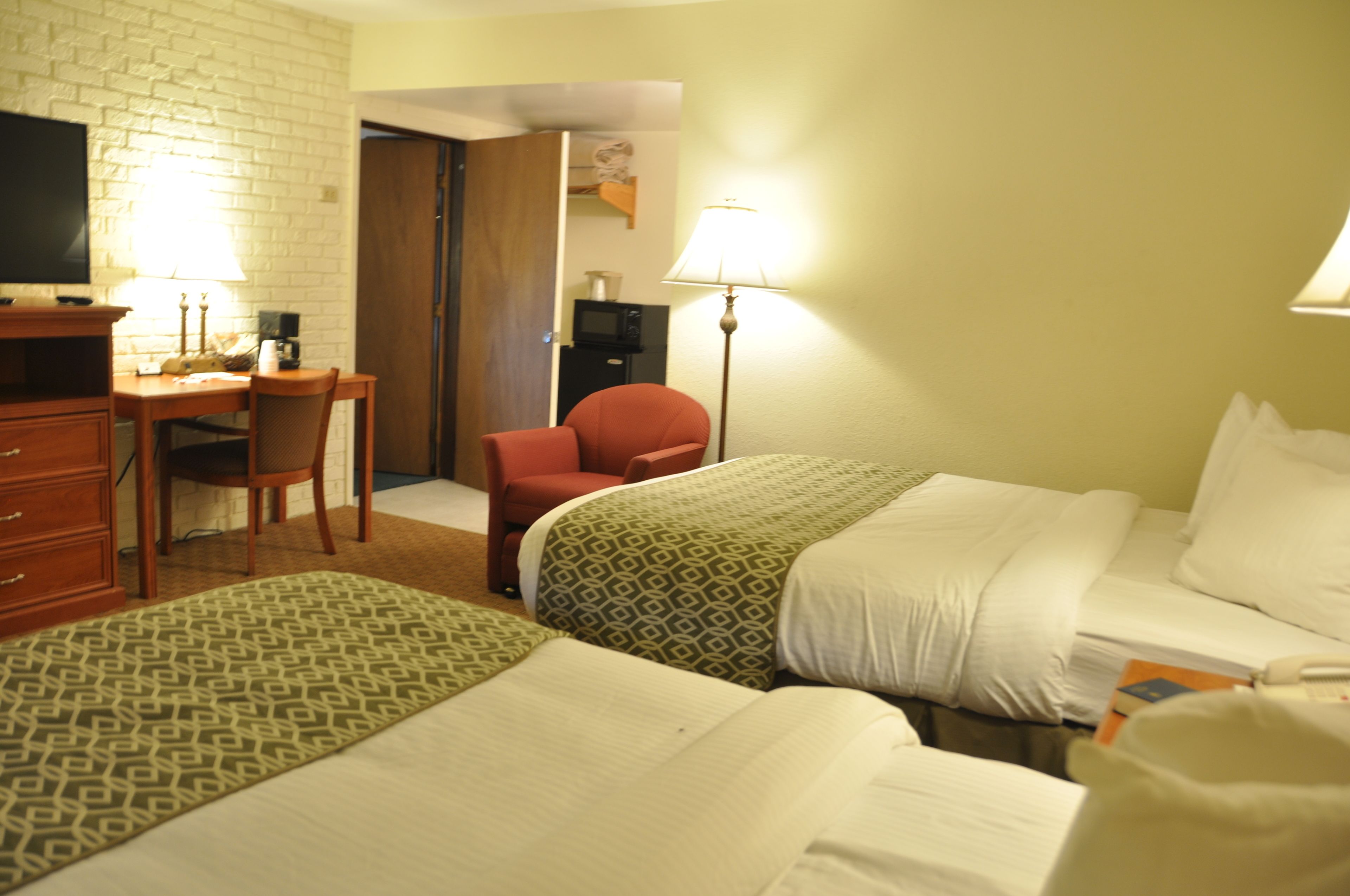 deluxe double room, 2 queen beds, refrigerator & microwave, mountain view | desk, blackout curtains, rollaway beds, free wifi