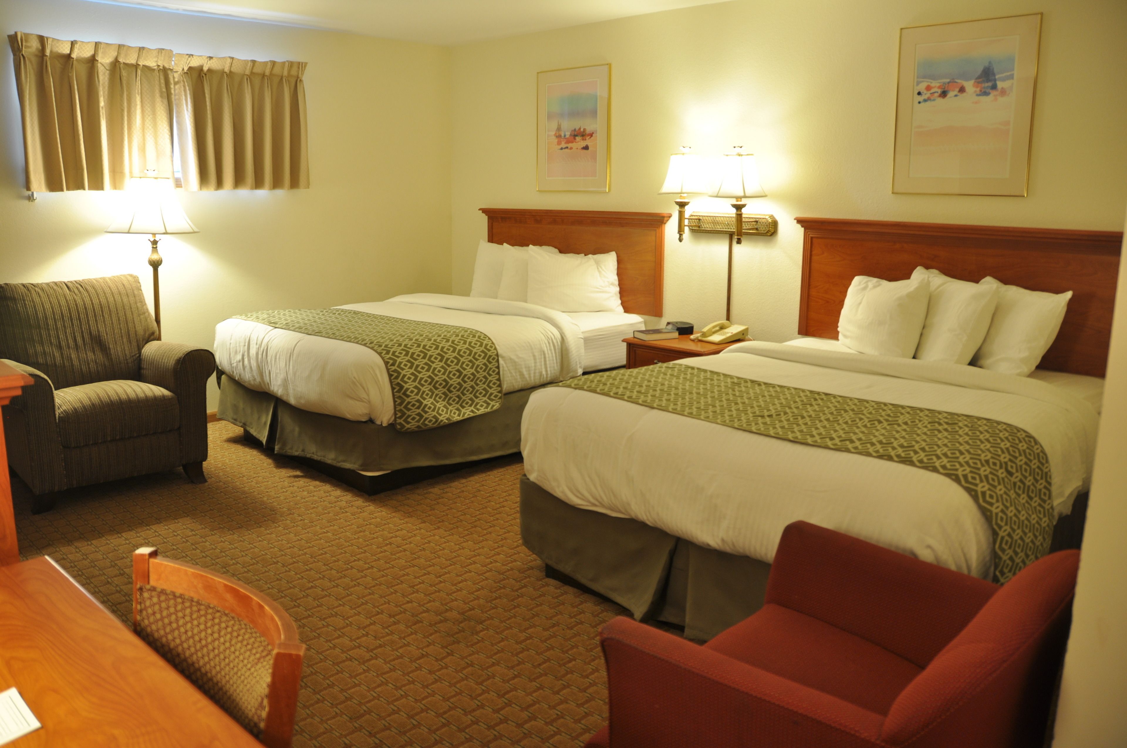 deluxe double room, 2 queen beds, refrigerator & microwave, mountain view | desk, blackout curtains, rollaway beds, free wifi