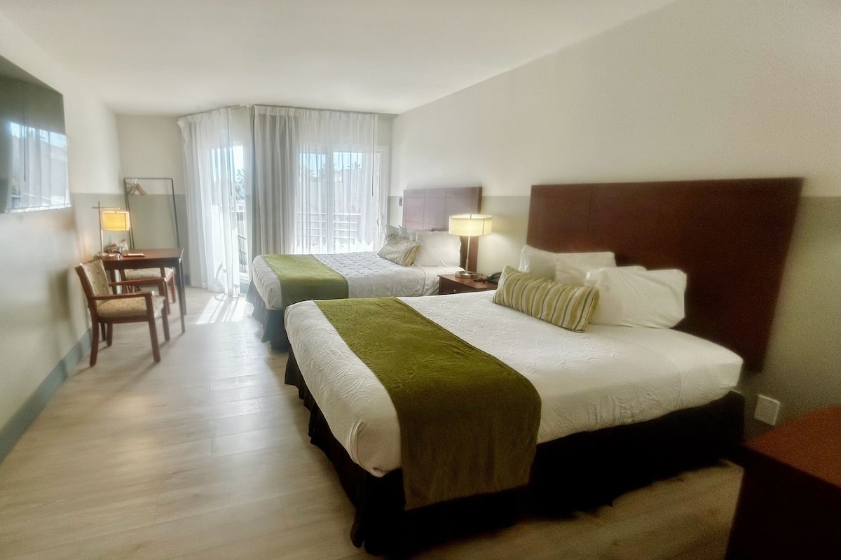 Standard Room, 2 Queen Beds, Balcony (Upper Floor) | Desk, laptop workspace, iron/ironing board, free WiFi