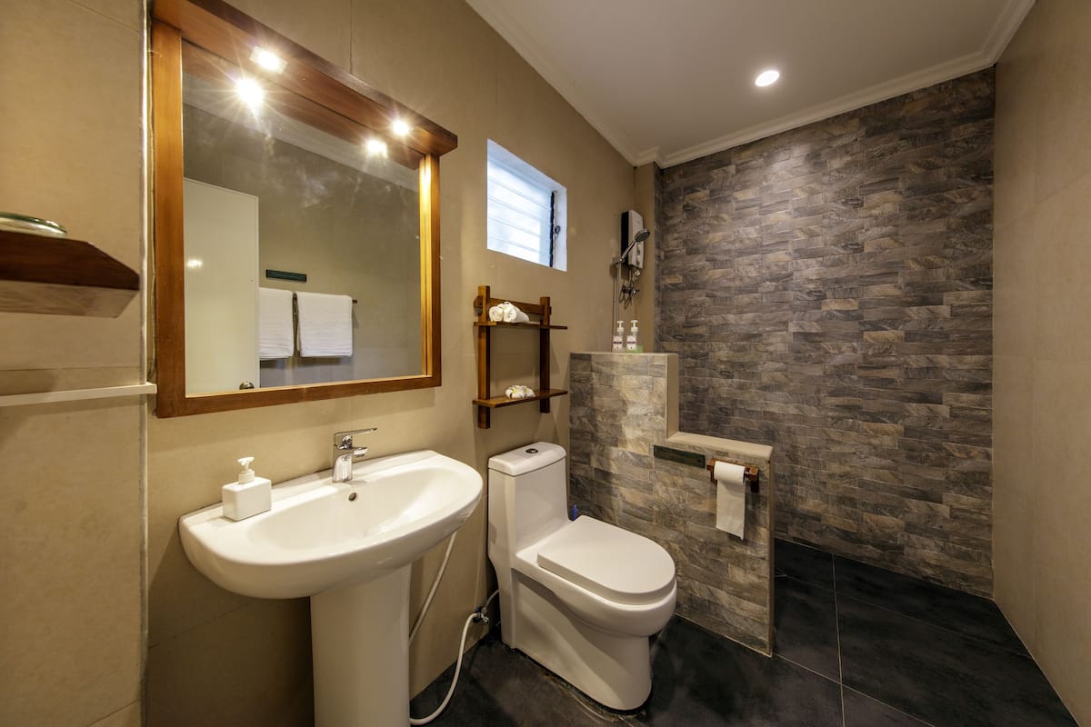 room | bathroom | shower, free toiletries, hair dryer, towels