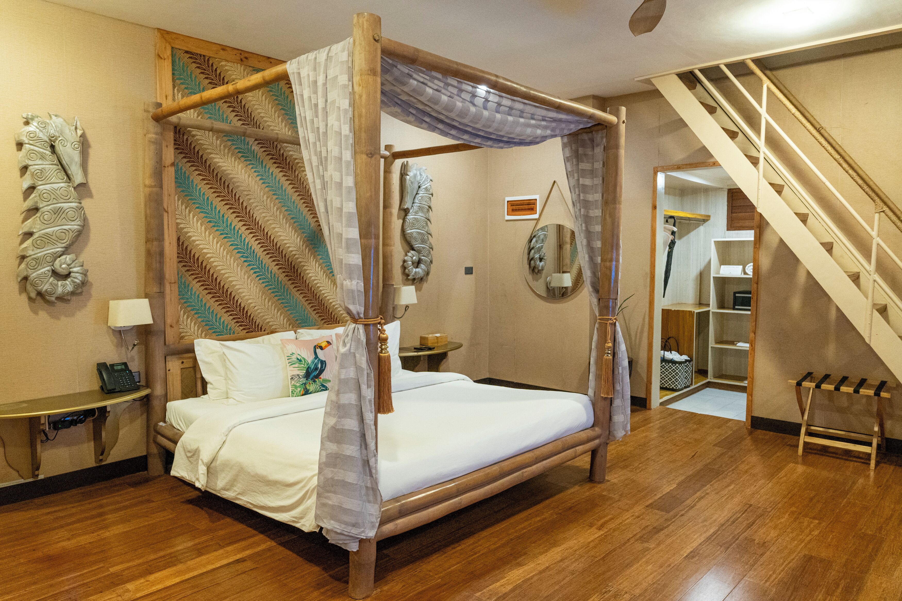 Suíte família, vista para o jardim | Frigobar, Wi-Fi de cortesia, roupa de cama