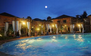 Outdoor pool, open 8:00 AM to 9:00 PM, pool umbrellas, pool loungers