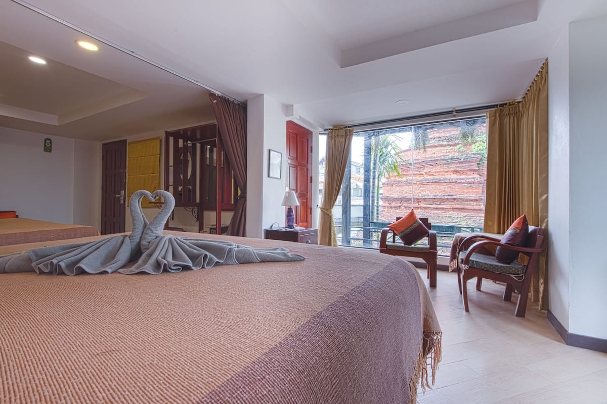 Family Double Room, 2 Double Beds | In-room safe, desk, blackout drapes, soundproofing