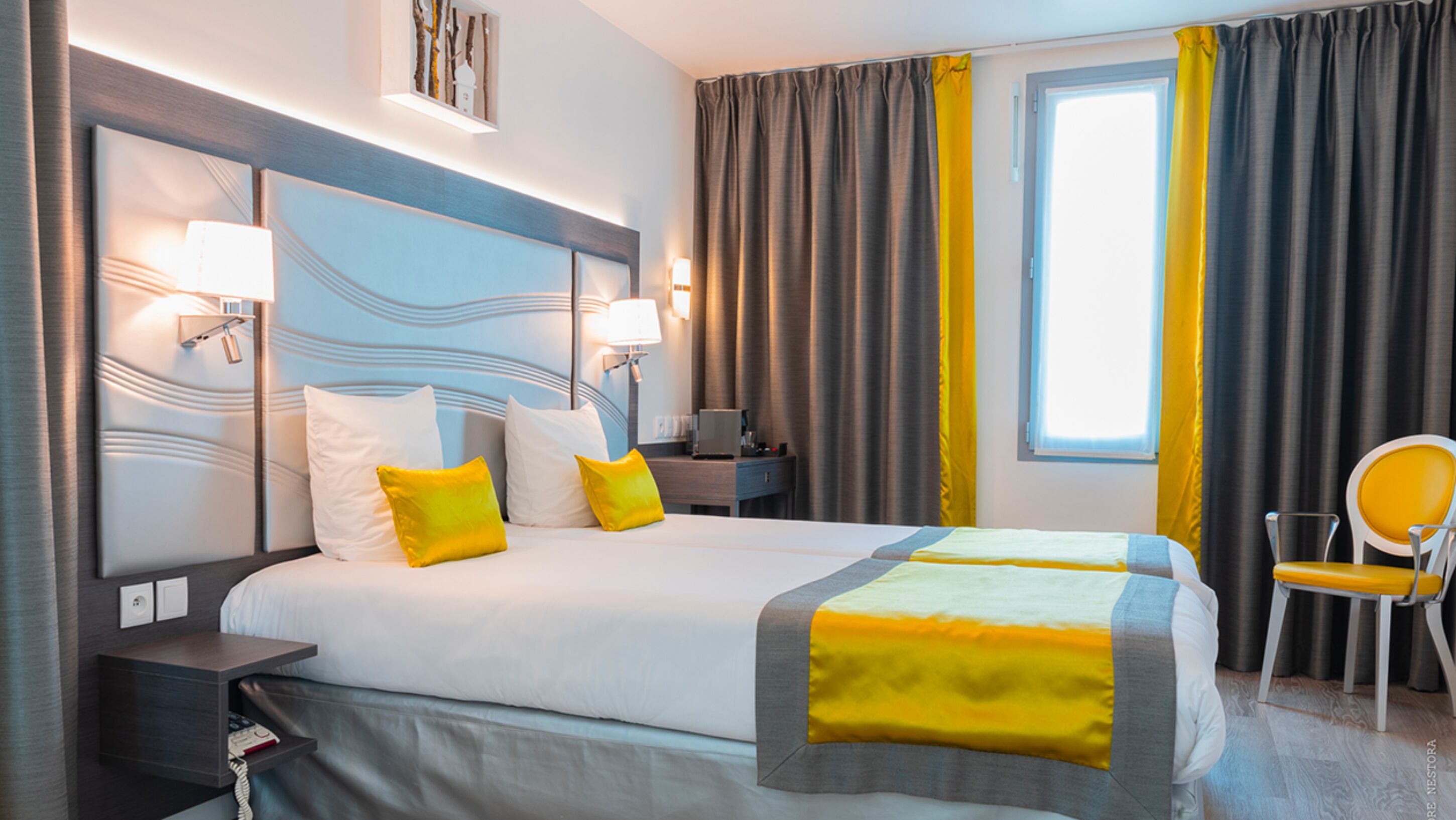 double or twin room | premium bedding, desk, laptop workspace, soundproofing