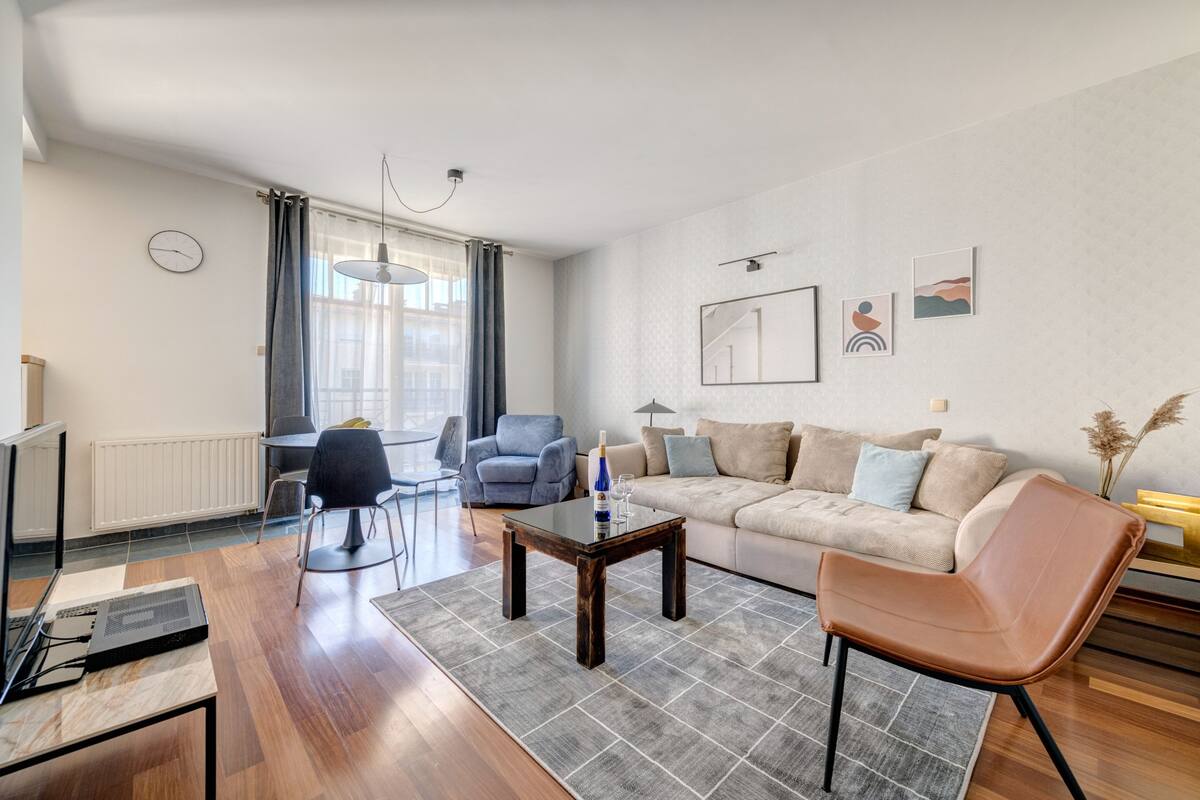 Apartment, 1 Bedroom, Balcony (living room 4 adults) | Living room | 32-inch flat-screen TV with cable channels, LCD TV