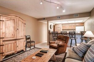 Televisión, chimenea, reproductor de DVD