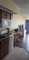 Studio, Oceanfront (Sleeps 4) | Private kitchen | Full-size fridge, microwave, oven, stovetop