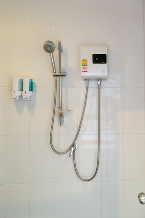 Premium Double Room, Shared Bathroom | Bathroom | Shower, towels, soap, shampoo - OYO 501 At Night Hostel (Phuket)