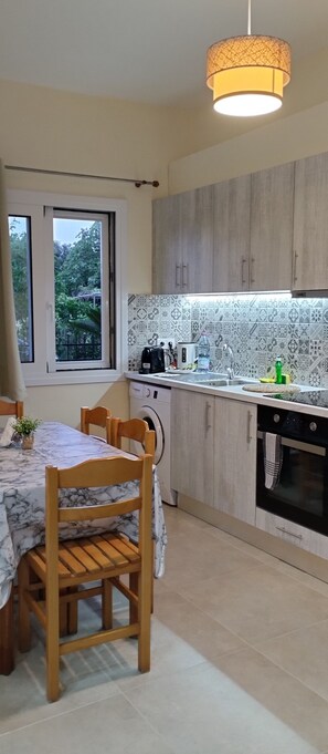 Apartment, 3 Bedrooms, Garden View | Private kitchen | Fridge, stovetop, coffee/tea maker, electric kettle - Corfu Dream Fani (Corfu)