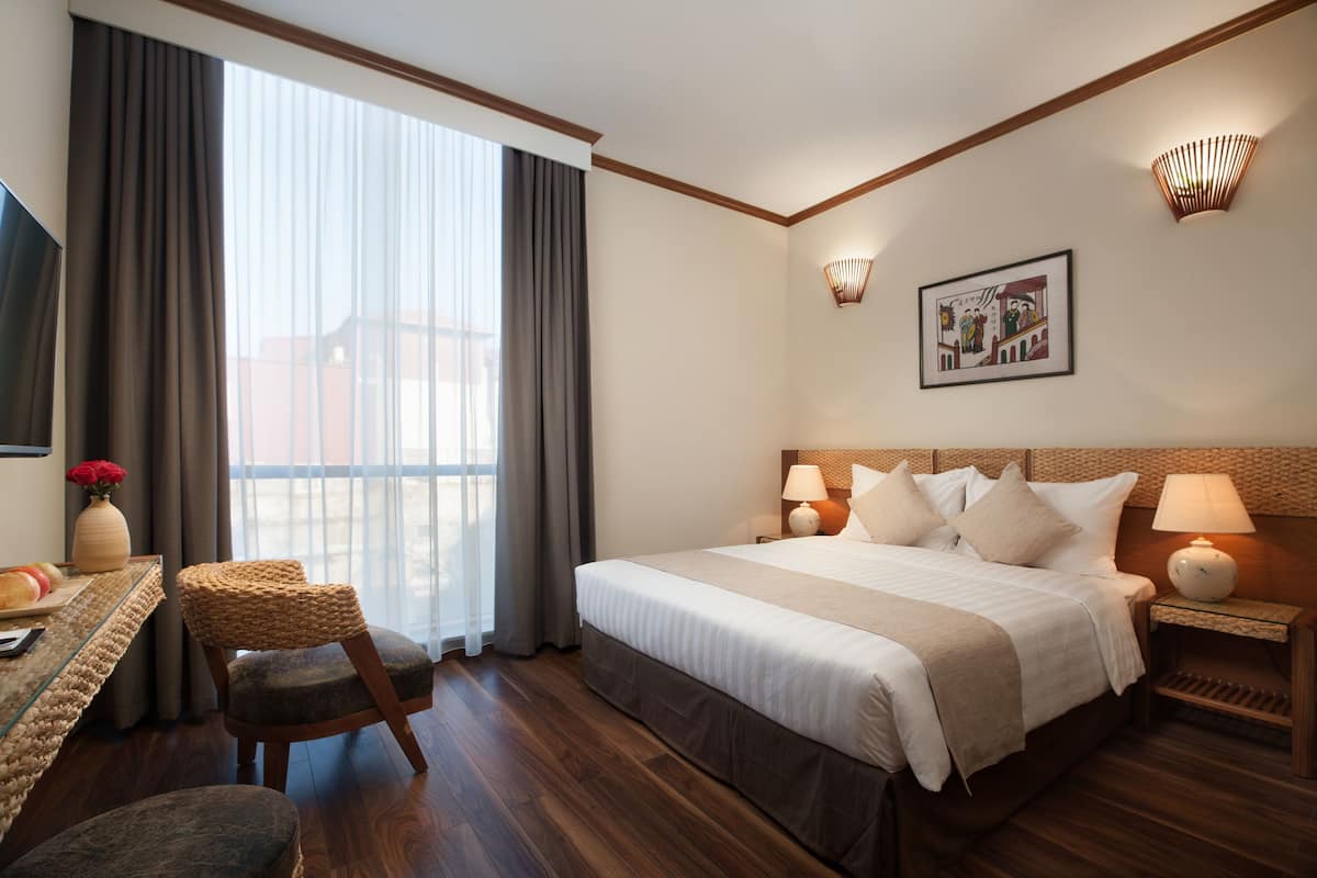 1 slaapkamer, luxe beddengoed, een minibar, een kluis op de kamer