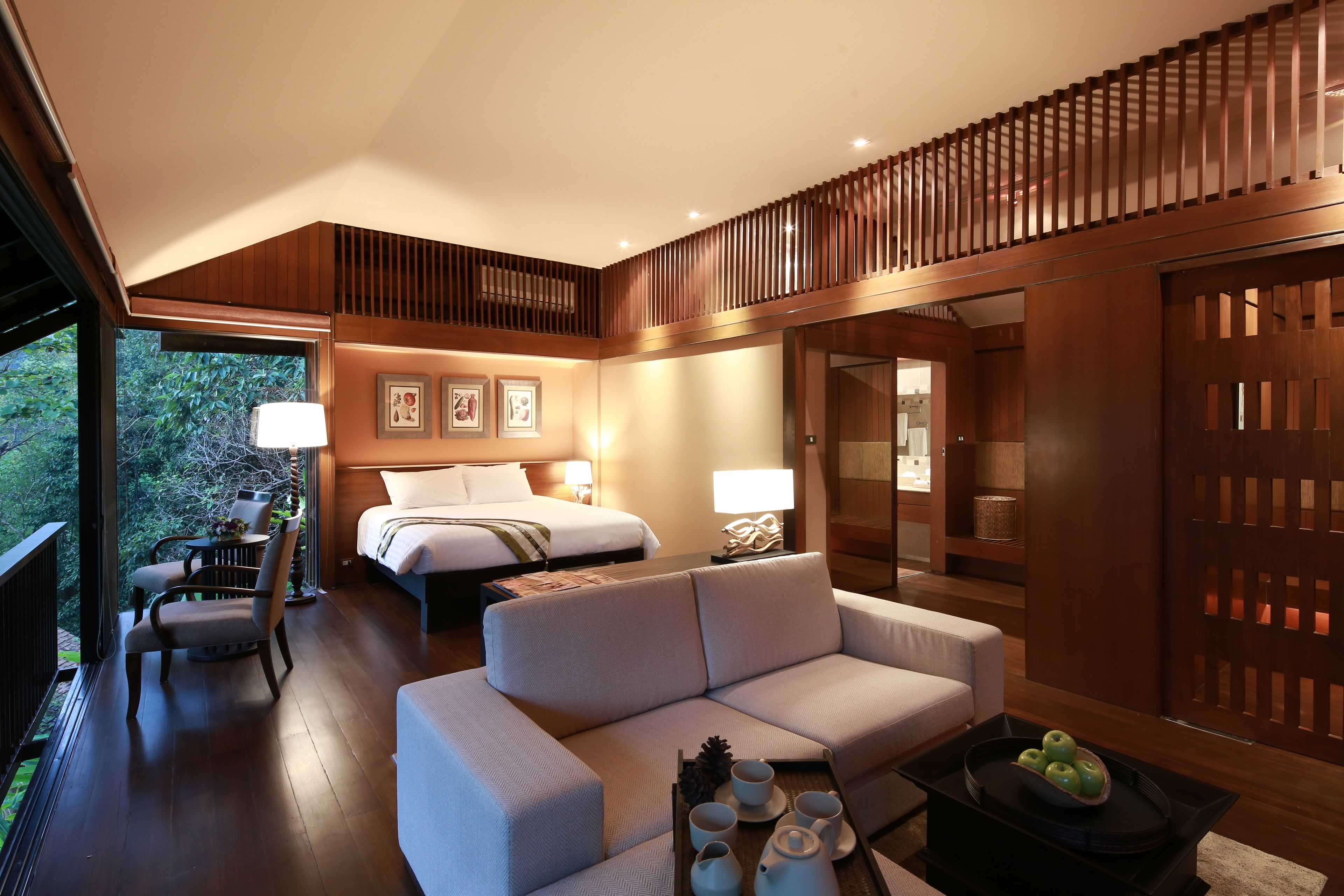 Kaew 1 Bedroom Villa | Zona de estar | Televisión de pantalla plana de 42 pulgadas con canales por satélite