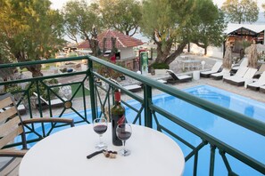 Apartment (Split Level) | Balcony view - Troulakis Beach Hotel (Chania)